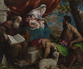 Virgin and Child with John the Baptist and Saint Anthony the Abbot, c1561-1562. Creator: Jacopo Bassano il vecchio.