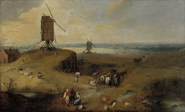 Windmill landscape in Flanders, 1607-1635. Creator: Joos de Momper, the younger.