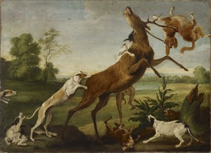 The deer hunt, c1620-1670. Creator: Paul de Vos.