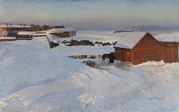 Suomenlinna in February, 1900-1904. Creator: Sergei Wlasoff.