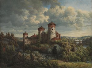 A View over the Castle Olavinlinna, 1864. Creator: Victoria Aberg.