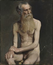 Old Man Seated, Academy Study, 1874-1875. Creator: Albert Edelfelt.