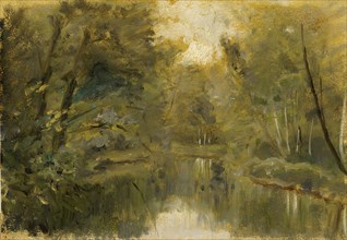 A Forest Pond, 1875-1899. Creator: César de Cock.