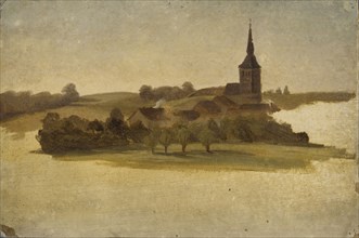 View Towards Erkrath Church, study, 1854. Creator: Werner Holmberg.