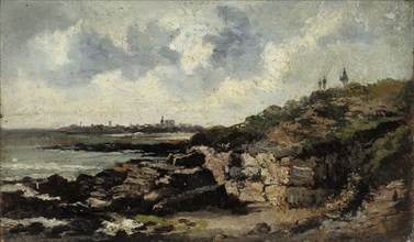 Shore Landscape, Le Havre, c1850-1890. Creator: Eugene Louis Boudin.