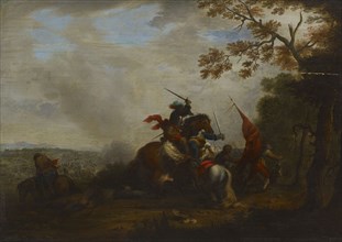 Scene from a cavalry battle, c1640-1660. Creator: Philip Wouverman.