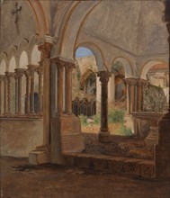 A deserted monastery courtyard, 1838. Creator: Constantin Hansen.