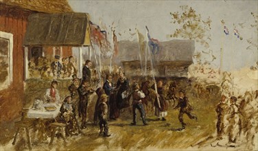 A wedding in aland, sketch, 1868. Creator: Karl Emanuel Jansson.