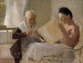 Annie Edelfelt with Fredrika Snygg, 1888. Creator: Albert Edelfelt.