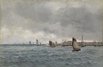 Harbour scene (Concarneau), 1849-1887. Creator: Emile Louis Vernier.