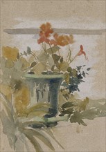 Pelargoniums on the Terrace, 1890-1899. Creator: Albert Edelfelt.