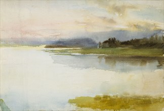 Seashore in the Evening; Landscape, Evening, 1890-1899. Creator: Albert Edelfelt.