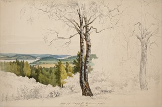 View from Jaakkima Parsonage over the Lake Laatokka; unfinished, 1860. Creator: Magnus von Wright.