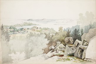 Tervu manor on Kurkijoki, 1860. Creator: Magnus von Wright.