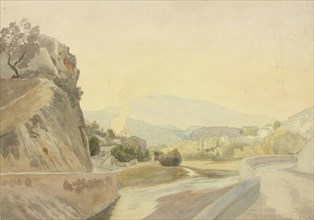 Mountain landscape, 1868. Creator: Oscar Kleineh.