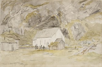 A chapel in Norway, 1879. Creator: Oscar Kleineh.