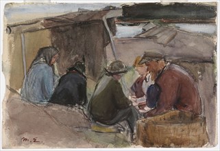 Fisherfolk by the Sea, 1900-1925. Creator: Magnus Enckell.