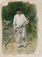 Mower, 1876. Creator: Il'ya Repin.