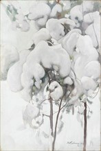 Snow-Covered Pine Saplings, 1899. Creator: Pekka Halonen.