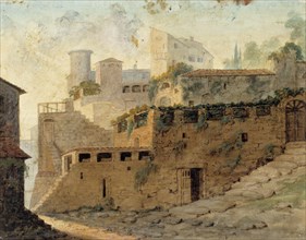 Italian country castle, 1830-1873. Creator: Robert Wilhelm Ekman.