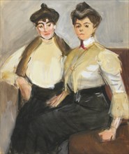 Two women, sketch, c1910s. Creator: Verner Thome.