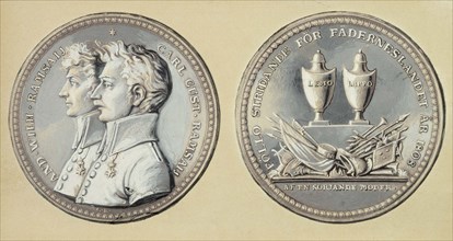 Medal of the opening vignette of the Traveller's Vision poem, 1897-1900. Creator: Albert Edelfelt.