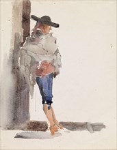 Spaniard Leaning Against a Wall, study, 1881. Creator: Albert Edelfelt.