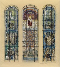 Sketch for the chancel stained glass window in Turku Cathedral, 1923. Creator: Magnus Enckell.