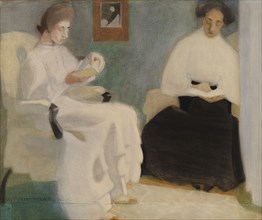 Girls Reading, 1907. Creator: Helene Schjerfbeck.