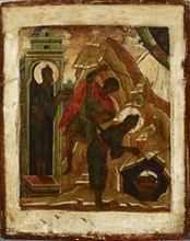 The Decapitation of St. John the Baptist, Russian icon, 1500-1599. Creator: Unknown.