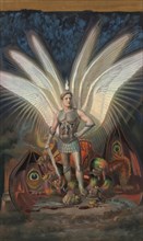 Archangel Michael slaying the dragon, 1906. Creator: Torsten Wasastjerna.