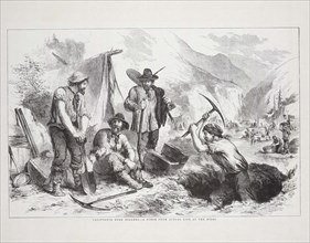 California gold diggers, a scene from actual life at the mines. Creator: Andrew, John (1815-1875).