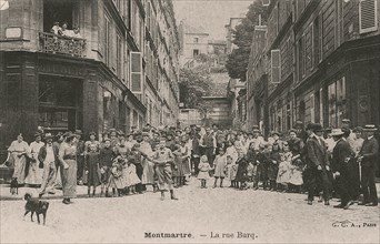 Paris, Montmartre. La rue Burq. Post card, 1900s. Creator: Anonymous.