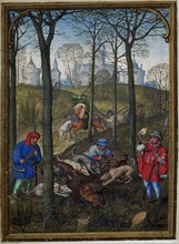 The Hours of Hennessy (Hours of Notre-Dame). Labors of the Months: December, c1530. Creator: Bening, Simon, (Workshop) (ca 1483-1561).