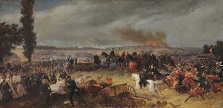 The Battle of Königgrätz on 3 July 1866, after 1869. Creator: Bleibtreu, Georg (1828-1892).