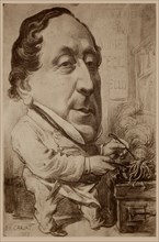 Portrait Caricature of the composer Gioachino Antonio Rossini (1792-1868), c 1850. Creator: Carjat, Étienne (1828-1906).