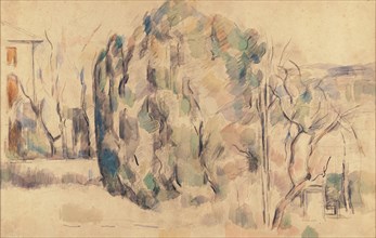 Maison et bosquet, c 1890. Creator: Cézanne, Paul (1839-1906).