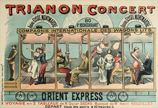 Trianon Concert. Advertisement for the Orient Express show , 1896. Creator: Choubrac, Alfred (1853-1902).