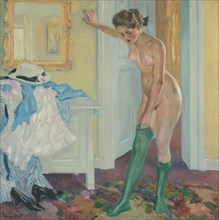 The green stockings, c 1915. Creator: Cucuel, Edward (1875-1954).