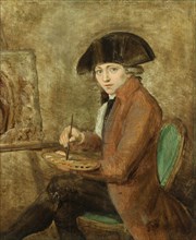 Self-portrait At the Easel, 1794. Creator: Dubois, Louis-Jacques (1768-1843).