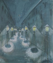 Street by Night, 1922. Creator: Gramatté, Walter (1897-1929).