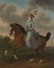 Equestrian portrait of Frederika Sophia Wilhelmina of Pruissia (1751-1820), 1789. Creator: Haag, Tethart Philipp Christian (1737-1812).