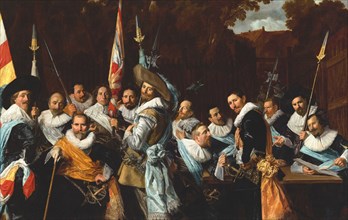 Banquet of the Officers of the Calivermen Civic Guard in Haarlem, 1633. Creator: Hals, Frans I (1581-1666).