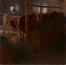 Cow shed (Cows in a stable), 1900. Creator: Klimt, Gustav (1862-1918).