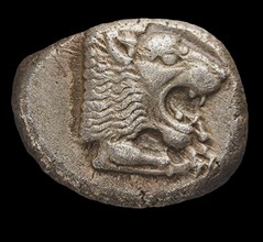 Drachm. Knidos, Caria. Head of roaring lion, c 520 Bc. Creator: Numismatic, Ancient Coins  .