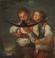 Crossbowman with his wife, 1817. Creator: Reinhard, Josef (1749-1824).