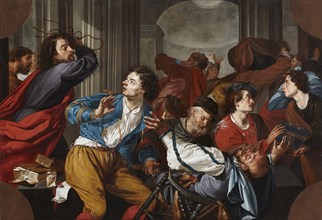 Christ Driving the Money Changers from the Temple, 1630-1635. Creator: Rombouts, Theodor (1597-1637).