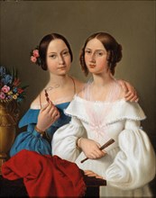 Portrait of the sisters Auguste von Luschin (1823-1912) and Caroline von Luschin (1822-1898). Creator: Schiavoni, Giovanni (1804-1848).