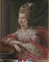 Portrait of Princess Charlotte of Mecklenburg-Strelitz (1744-1818), Queen..., Between 1772 and 1785. Creator: Schweickhardt, Heinrich Wilhelm (1747-1797).