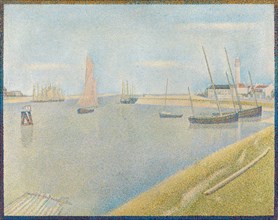 The canal of Gravelines, in the direction of the sea (Le Chenal de Gravelines, Direction..., 1890. Creator: Seurat, Georges Pierre (1859-1891).